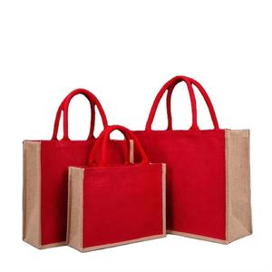 Bolsa de Yute Ecológica al por Mayor, Roja, con Logotipo Personalizado, Reutilizable, para Compras en Supermercados, Regalo para Minoristas, Bolso de Mano para Mujer - Product Image 6
