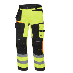 Pantalon de travail pour hommes avec bande réfléchissante pour le travail de nuit Pantalon de travail de <span class=keywords><strong>s</strong></span>écurité avec plusieurs poches pour les uniformes d'entretien routier - Product Image 1