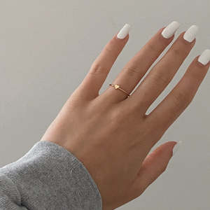 The Amour <b>Ring</b> 14K Gold Heart <b>Ring</b> Slim Band Love Symbol <b>Ring</b> for Gift Wedding Anniversary Party <b>Ring</b> Stacking Made Easy - Product Image 5
