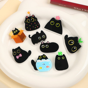 Spot cartoon <b>Black</b> Cat series plastic brooch to send students cute <b>small</b> gift <b>backpack</b> Gifts wholesale - Product Image 2