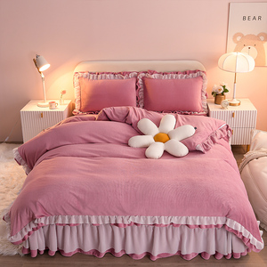 بلون تنورة نوم السرير يغطي الملكة حجم طقم سرير لحاف نانتونغ Kelin العلامة التجارية طقم سرير - Product Image 4