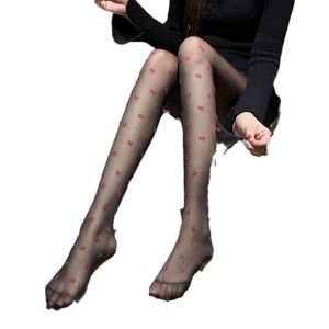 Black Silk Red Butterfly Sheer Stockings 15D Thin Nylon Women Transparent Summer Style - Product Image 5