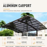 Abri de voiture en aluminium moderne, simple, imperméable et résistant aux intempéries, pour 3 véhicules, avec dimensions personnalisables pour usage hospitalier
