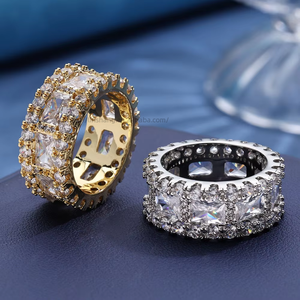 Mixed T-square Zircon <b>Ring</b> Jewelry Retro Trend Hip-hop <b>Ring</b> <b>Men</b> - Product Image 1