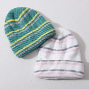 Vente en gros de bonnets épais en tricot doux unisexe, style streetwear, logo personnalisé, double couche, extensible, poids lourd, pour le voyage - Product Image 2