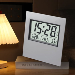 Horloge de bureau numérique intelligente avec grand écran LCD, calendrier électronique perpétuel, date, semaine, température, minuteur de compte à rebours, décoration pour la maison et le bureau - Product Image 6