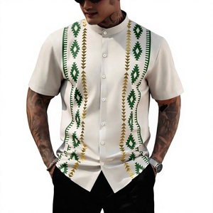 Men's Ethnic <b>Hawaiian</b> Print Moisture-Wicking Polyester Short Sleeve <b>Shirt</b> Stand Collar Casual Summer Vacation Commute - Product Image 2
