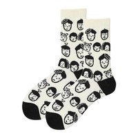 Chaussettes au genou caricaturales et drôles Mignonnes Compression respirante Chaussettes à usage quotidien confortables pour manchette de printemps et d'été