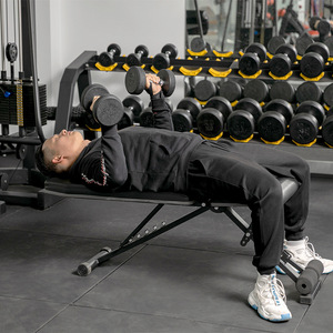 Dumbbell <b>Bench</b> <b>Foldable</b> Alloy Steel Flat <b>Bench</b> For Home Gym Fitness Equipment Unisex Indoor Use - Product Image 1