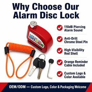Schijfremslot voor motorfiets en fiets Waterdicht 110dB <span class=keywords><strong>Alarm</strong></span> Anti-diefstal Staal-fietsaccessoires - Product Image 3