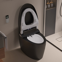 Nouvelle conception de bidet intelligent gris, toilette automatique intelligente noire avec commande vocale à distance