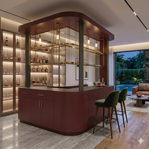 VIQ MDF with Laminate/PU Finish Residential Use Modern Wooden Bar <b>Cabinet</b> High Quality Bar Furniture For Luxury Room Concept - Product Image 1