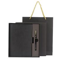 Nouveauté Agenda en cuir PU souple pour cadeau Impression de logo personnalisé Carnet avec stylo Ensemble cadeau