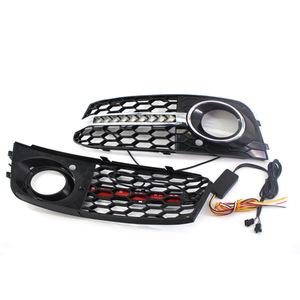 Kit de Rejilla con Luces LED de Circulación Diurna para Audi A4B8, Rejilla de Panal con Luces Antiniebla Modificadas, 2009-2011 - Product Image 4