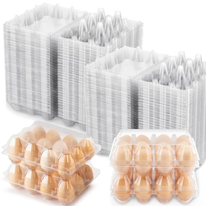 Boîte d'emballage d'œufs en plastique transparent jetable personnalisée avec 4/6/8/10/12/15/20/30 trous, barquette d'emballage d'œufs recyclable - Product Image 1