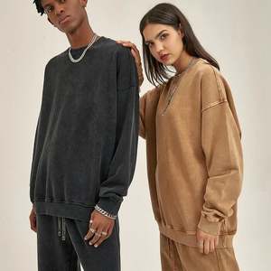 Yingling Valentine Stone Wash Sweat à capuche 100% coton Acid Wash Sweat à capuche personnalisé surdimensionné col rond - Product Image 4