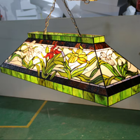 Lustre LED rectangulaire en verre teinté fait main de 48 pouces, lumière blanc chaud, pour villa, salle à manger, bar, hôtel, décoration, Alic