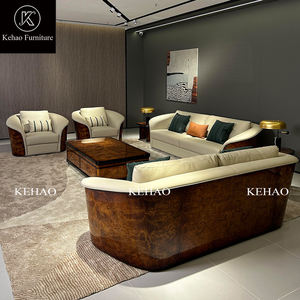 Haute qualité <span class=keywords><strong>Kingswood</strong></span> cher grand rembourrage moderne luxe véritable canapé en cuir Napa ensemble bois et cuir canapé - Product Image 4