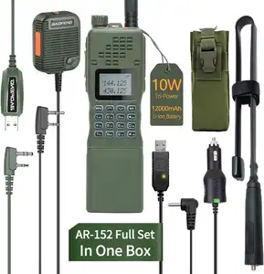 Baofeng-walkie-talkies de largo alcance con altavoz, Radio AR-152 de grado seguro, impermeable IP54, 10 vatios