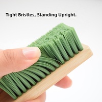 Brosse à chaussures artisanale à sept rangées, à poils serrés en crinière de cheval noire, avec poignée confortable, pour un maintien vertical, DIY OEM