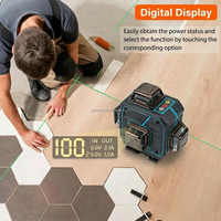 Niveau laser à 16 lignes, auto-nivelant, 4x360, faisceau laser vert 4D, niveau laser vertical, utilisé pour la construction de sols plats