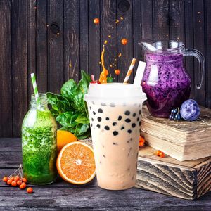 Gobelets jetables en plastique PP personnalisés de haute qualité pour boissons, fruits, lait et bubble tea, 16 oz et 20 oz, avec couvercles - Product Image 3