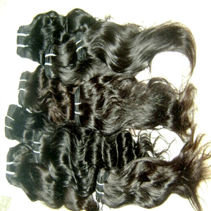 Extensiones de cabello humano natural más vendidas, cutícula alineada, cabello Remy indio que teje el cabello crudo del templo que flota - Product Image 1