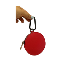 Porte-monnaie rond en cuir PU de haute qualité avec fermeture éclair, motif litchi, pour écouteurs, excellent cadeau d'affaires, disponible en plusieurs couleurs