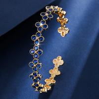 Bracelet ouvert en zircon Resoul Van Cleef, zircon cubique, trèfle à quatre feuilles, bracelet ouvrable, bijoux de luxe pour femmes