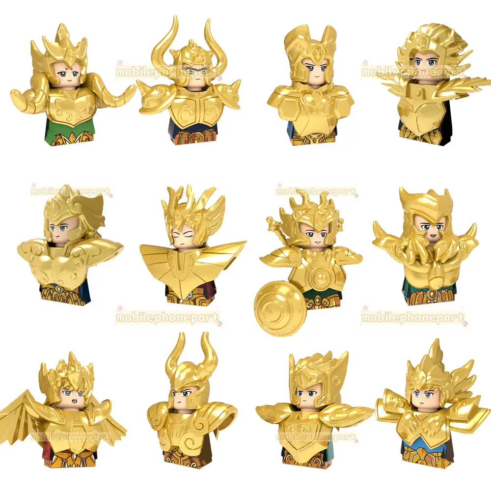 PG8213 PG8212 dibujos animados Anime Caballero Zodiaco Leo Virgo Libra Escorpio Tauro Golden Saint Seiya figura de bloques de construcción juguete de colección