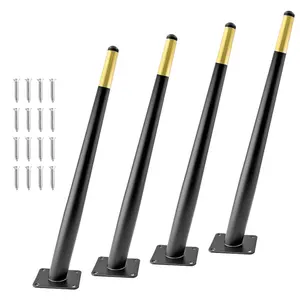 Patas de Metal cónicas oblicuas de 4-28 pulgadas, estilo de mediados de siglo, negro mate, dorado, sofá, mesa, silla, muebles - Product Image 1