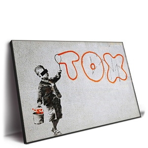 Dipinti murali moderni grande tela art decor personalizzato <span class=keywords><strong>Banksy</strong></span> Graffiti pioggia colorata - Product Image 3
