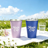 Mug en aluminium personnalisé 12oz 16oz pour fêtes, bière, cola, café – Tasses à bière personnalisées à paroi simple – Gobelets pour boissons froides