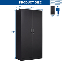 Armoire de rangement suspendue multifonctionnelle en acier, armoire métallique à 2 portes, classeur de bureau, 4 étagères, chambre, bureau à domicile