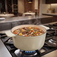 Cocotte en fonte émaillée légère avec couvercle, facile à nettoyer, pour la maison, les restaurants, les hôtels et les importateurs