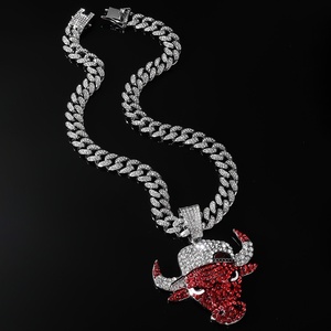 Nuevo Collar con Colgante de Animal con Incrustaciones de Diamantes, Estilo Punk Atrevido y Único, Cadena <span class=keywords><strong>Cubana</strong></span> para Hombre - Product Image 3
