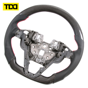 Volant en fibre de carbone véritable TDD adapté à Ford Mondeo Edge Explorer Focus, cuir perforé, forme en D, style racing - Product Image 5