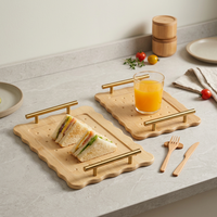 Assiettes à gâteau rectangulaires personnalisables de haute qualité, très populaires, style rétro, en bambou, non toxiques, durables, écologiques, lavables au lave-vaisselle