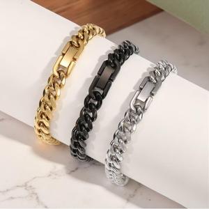 Pulsera de Joyería de Moda para Mujer, Brazalete de Acero Inoxidable, Joyería Fina, Cadena Cubana - Product Image 2