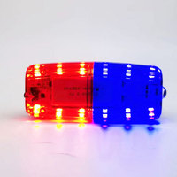 En rojo azul luz de advertencia táctico hombro Clip luces USB carga impermeable bicicleta luz trasera casco linterna lámpara para correr