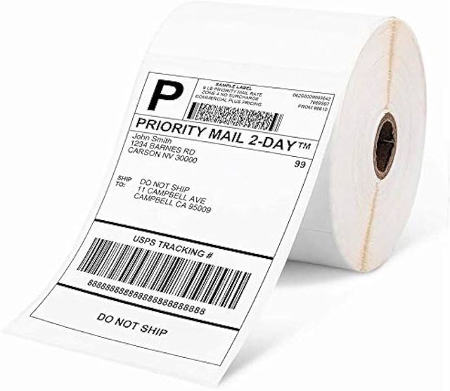 Huabao 4x6 Thermal Shipping Labels Roll Self-Adhesive for Supermarket and Grocery Use Compatible with Zebra 2844 Eltron ZP450