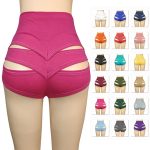Women Yoga Shorts Fashionable <b>Tight</b> High Waist Sports 3-Quarter Hot Pants with Hollow Out Design for Leisure Pants - Product Image 1