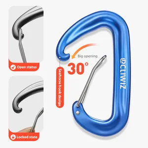 JRSGS klip Carabiner Aluminium 7075 12kN, Carabiner memanjat Ultra ringan dapat disesuaikan dengan LOGO kait jepret S7801S