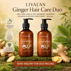 Set de Champú y Acondicionador de Jengibre, Anticaída, Anticaspa, Nutre y Repara el Cabello Dañado, Dúo para el Cuidado del Cabello, Extracto Natural, 280g, Vegano, OEM - Product Image 6