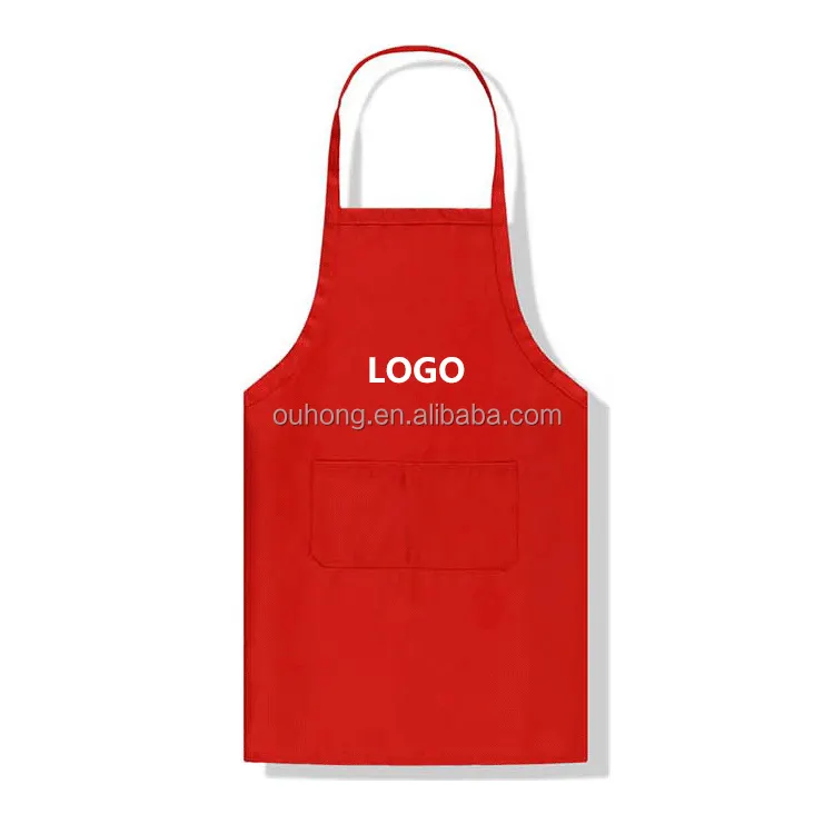 Горячая Распродажа, дешевый кухонный фартук шеф-повара из полиэстера и хлопка с принтом логотипа на заказ