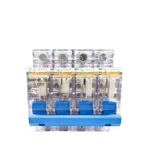 Автоматический выключатель DZ47-63 C63 4P, прозрачный пластиковый, 63А, 4P, 400В, 50Гц, 6кА, для электробезопасности - Product Image 1