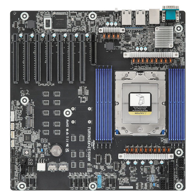 Original ASRock Rack TURIND8X-2T/500W AMD EPYC 9005/9004 Server Motherboard BMC Management 8*DIMM Supports NVMe PCIe5.0