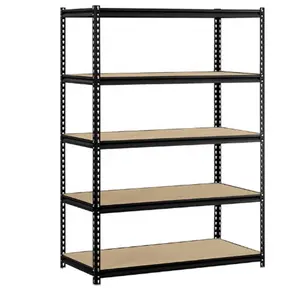 Boltless adjustable metal frame garage shelving 5 layer storage shelf rack