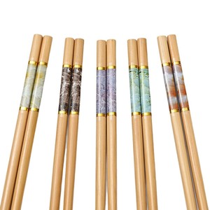 Palillos de Bambú Moso con Patrón de Mármol, Antideslizantes, Naturales, Reutilizables, Utensilios para el Hogar - Product Image 4