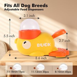 Hovicaed New Yellow Duck Shaped 2-in-1 Dog Slow Feeder Puzzle <b>Toy</b> Dog <b>Interactive</b> Treat Dispenser <b>Toy</b> Slow Feeder <b>Toy</b> - Product Image 2